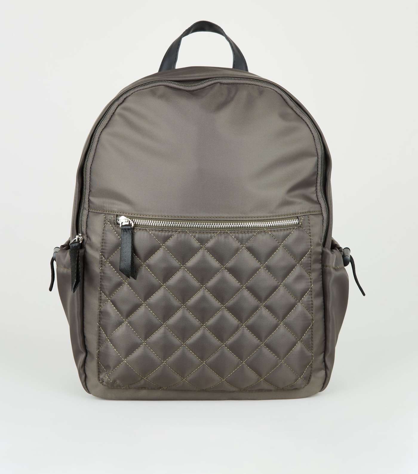 Khaki Shell Quilted Front Backpack