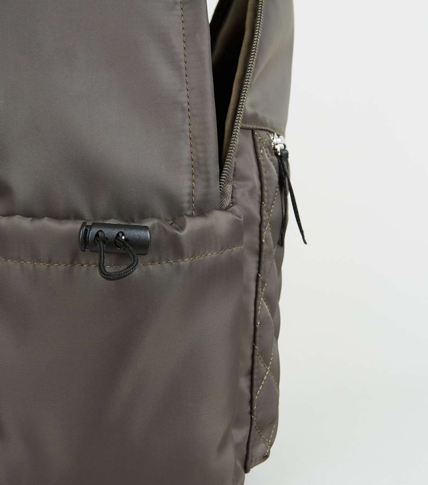 Khaki Shell Quilted Front Backpack Image 3