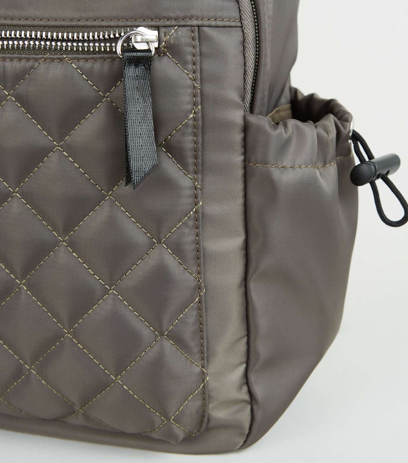 Khaki Shell Quilted Front Backpack Image 5