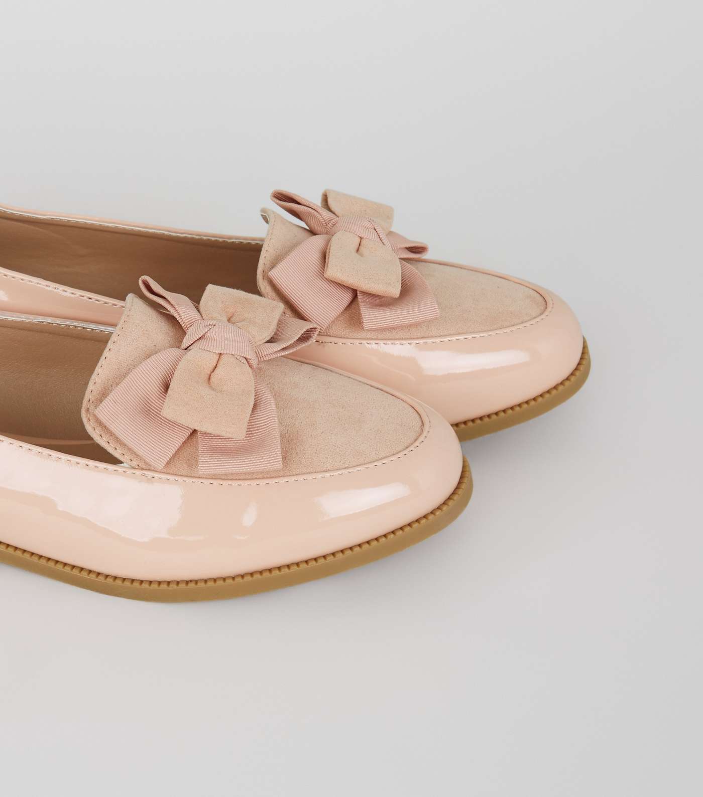 Pink Patent Bow Loafers Image 3