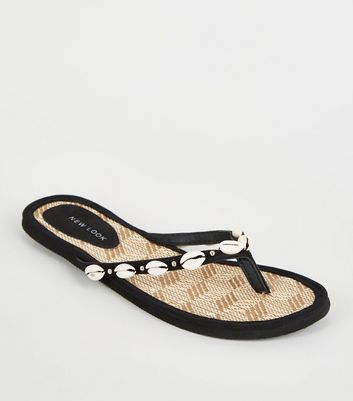 new look black flip flops