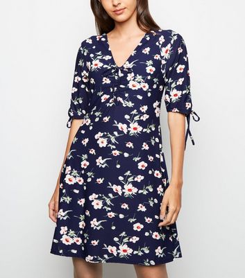 navy blue tea dress