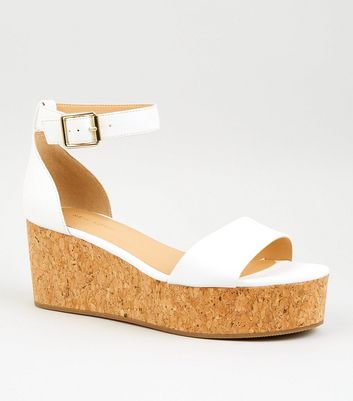 white wedge sandals new look