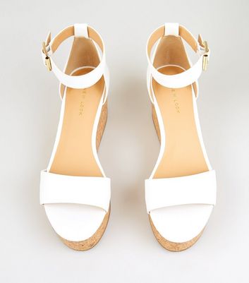 new look white flatforms