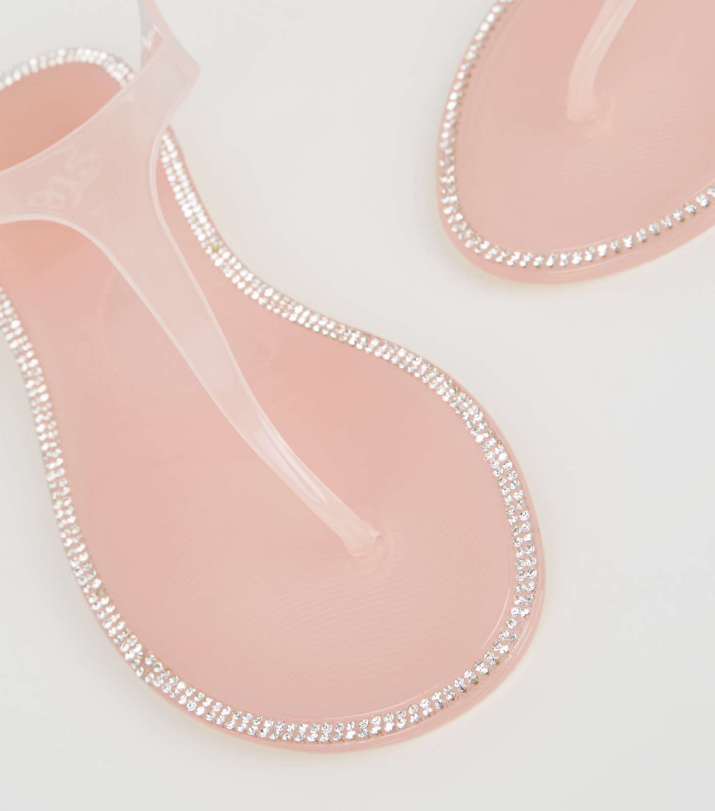 Girls Pink Diamanté Trim Jelly Sandals Image 4