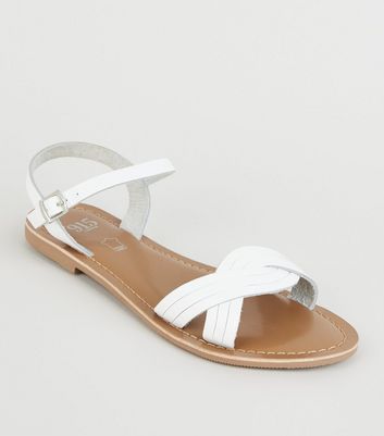 girls white sandals