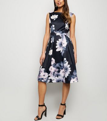 Mela Black Floral Low Back Dress New Look shop for Mela Black Floral Low Back Dress New Look at Shopo