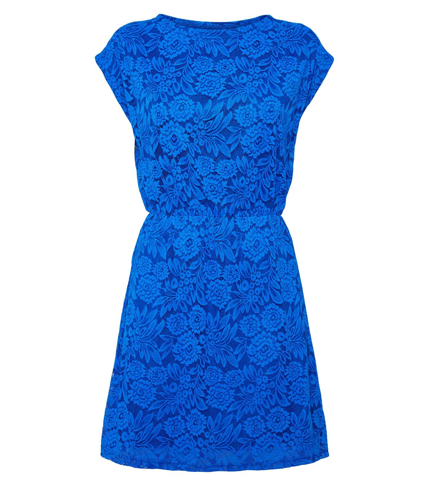 Mela Bright Blue Floral Lace Dress Image 4