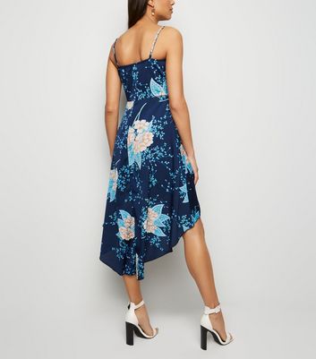Mela Navy Floral Dip Hem Dress New Look shop for Mela Navy Floral Dip Hem Dress New Look at Shopo
