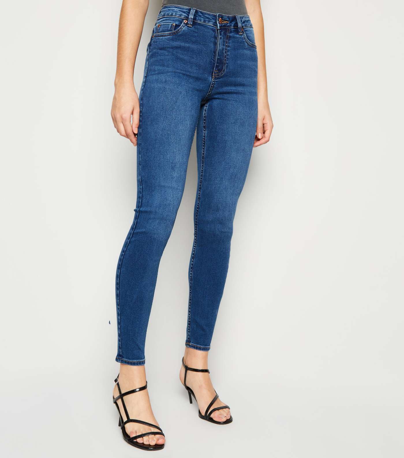 Bright Blue Mid Rise India Super Skinny Jeans Image 2