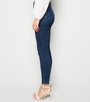 Image of Blue Rinse Wash 'Lift & Shape' Skinny Jeans New Look