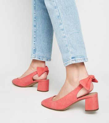 wide fit coral heels