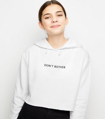 White slogan hoodie sale