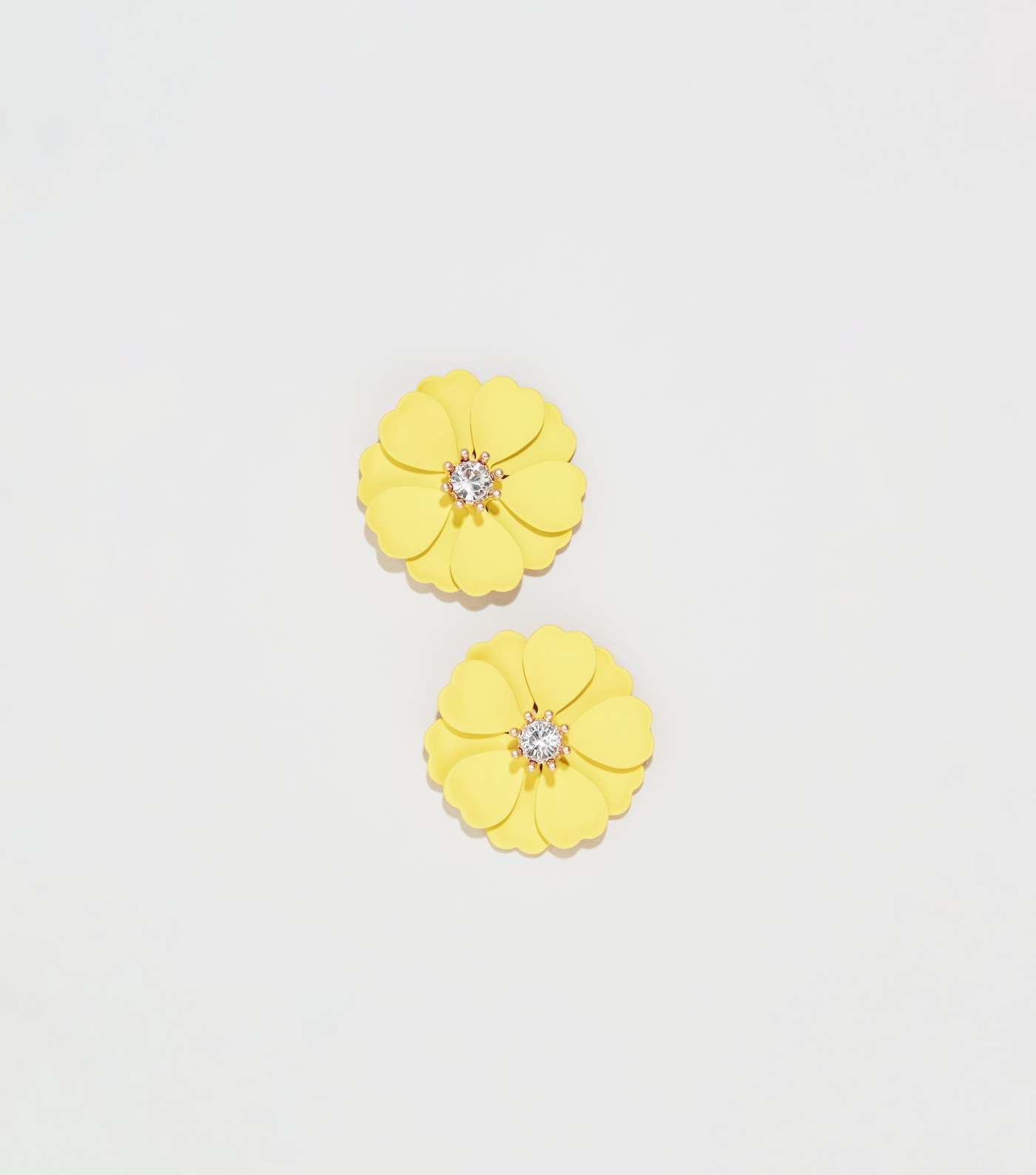 Yellow Flower Gem Centre Earrings