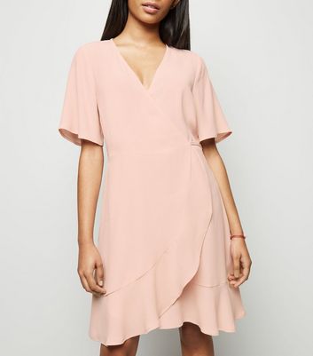 new look pink wrap dress
