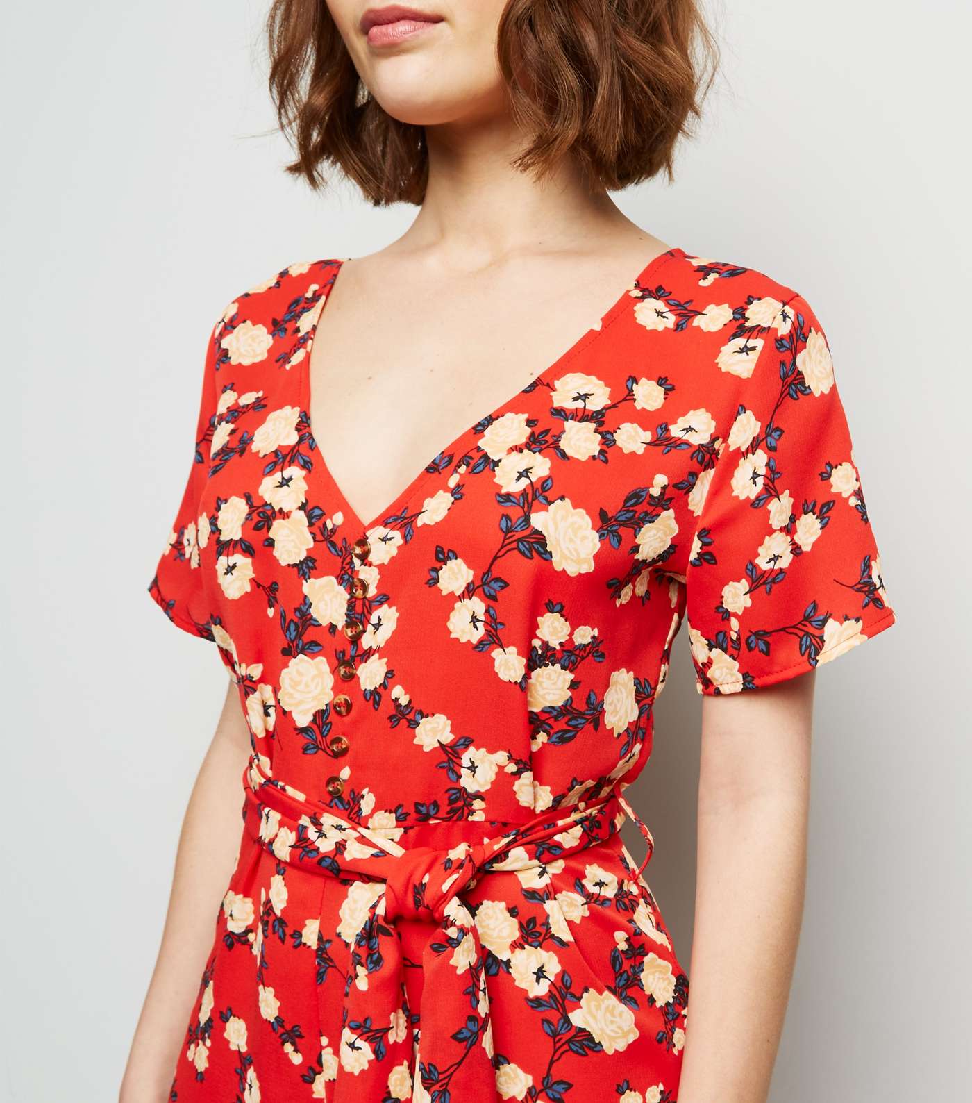 Cameo Rose Red Floral Culotte Jumpsuit  Image 2