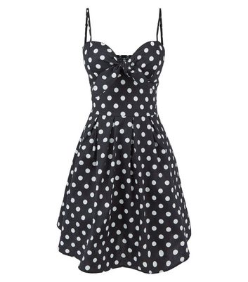 new look white polka dot dress