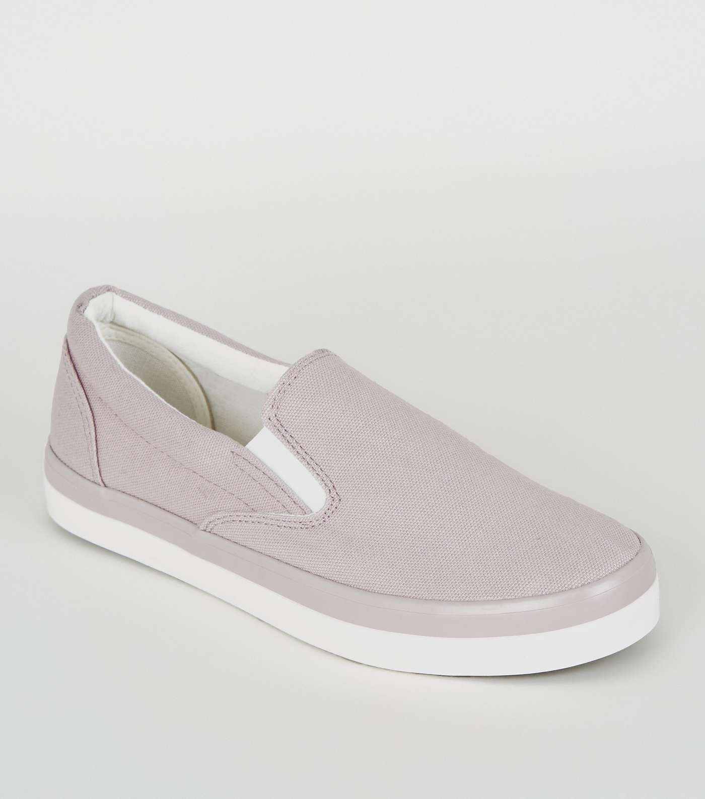 Lilac Canvas Slip On Trainers