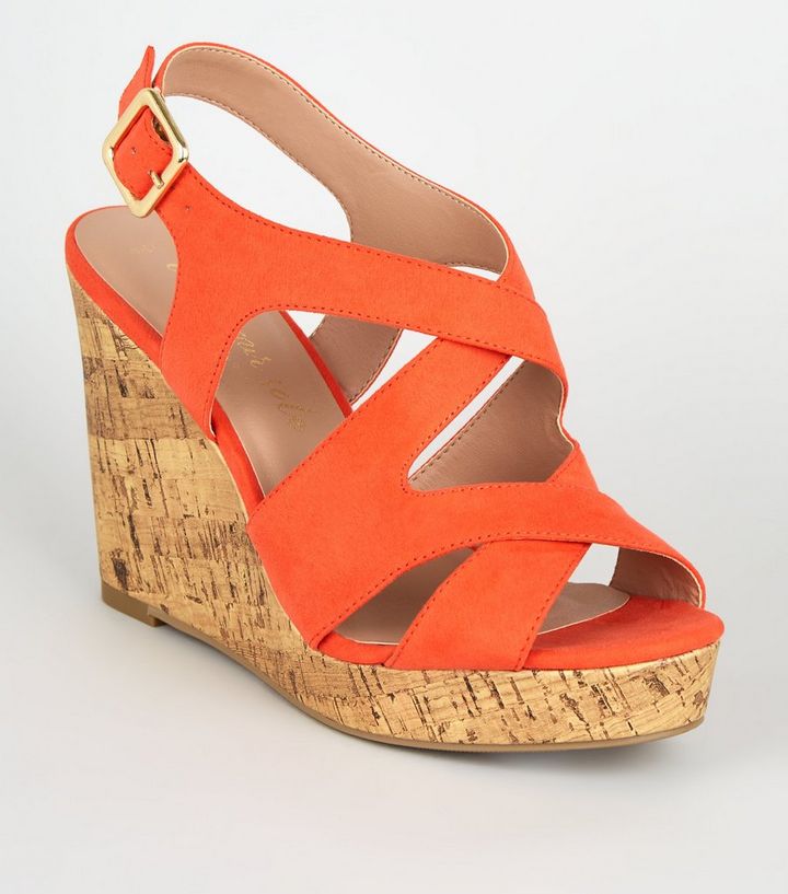 Get Orange Wedge Shoes For Ladies
 Pictures