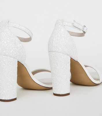 white block heels size 4