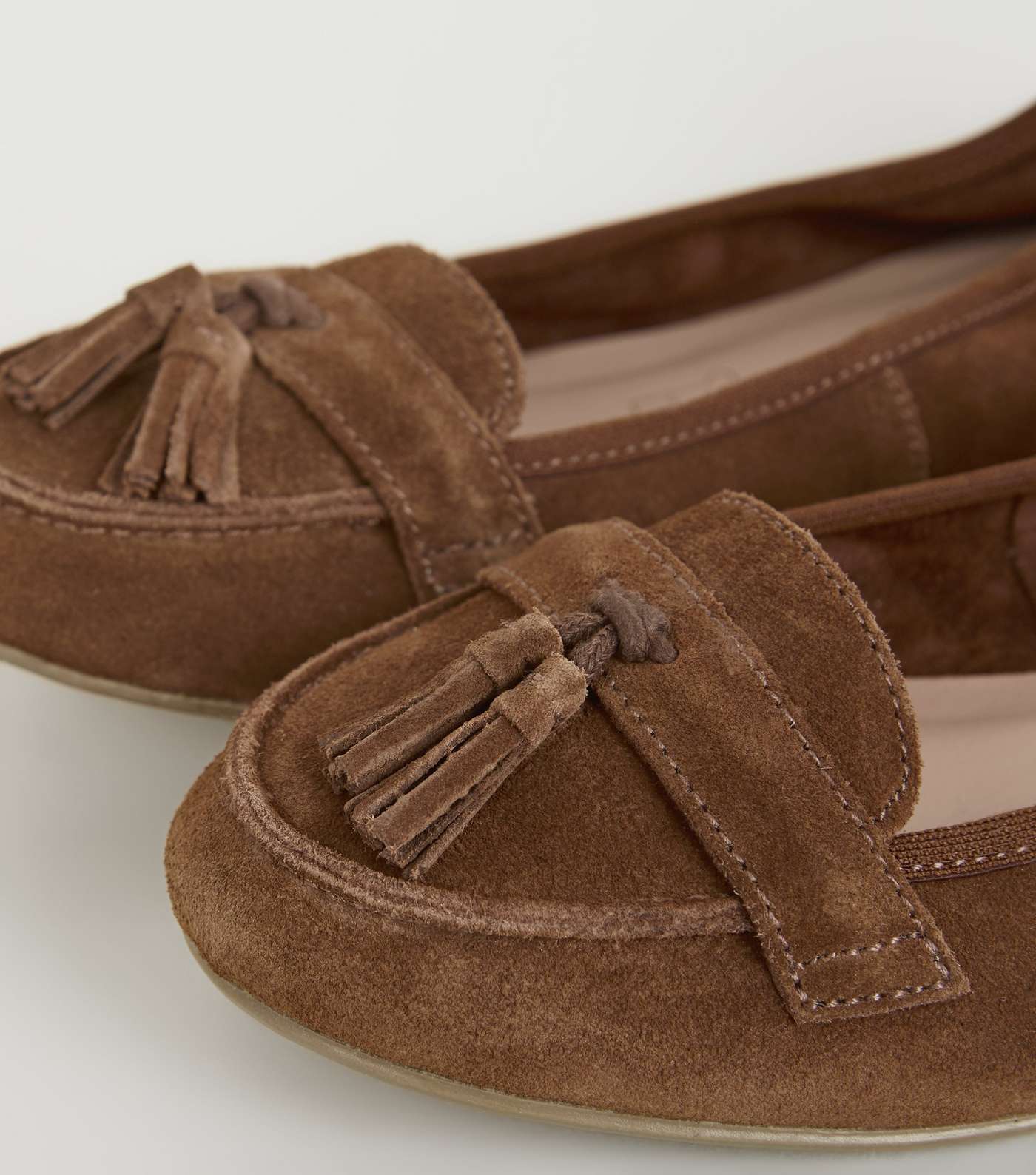 Wide Fit Tan Suede Tassel Loafers Image 4