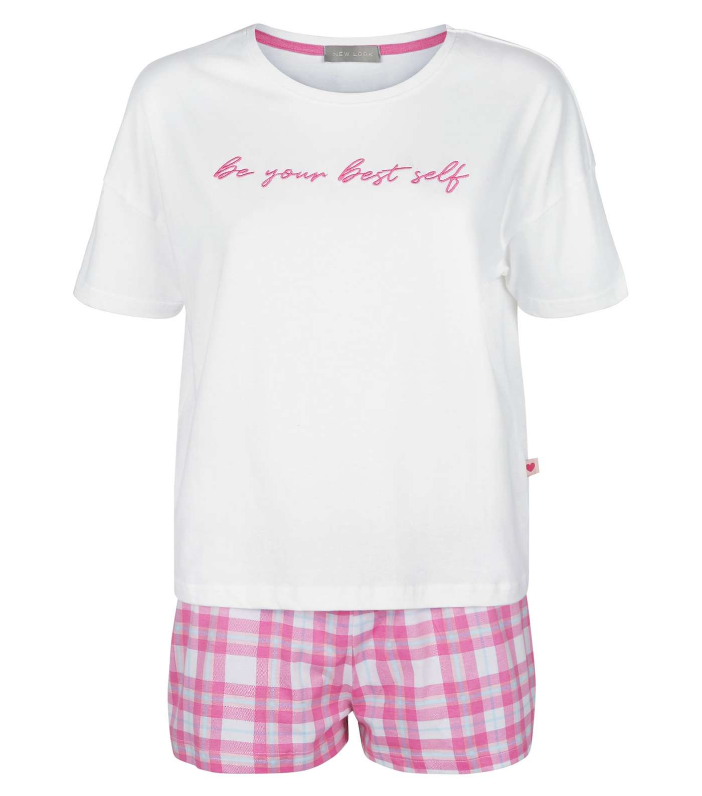 White Best Self Slogan Pyjama Set Image 4