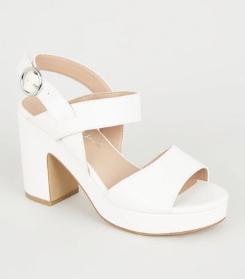 new look white block heels