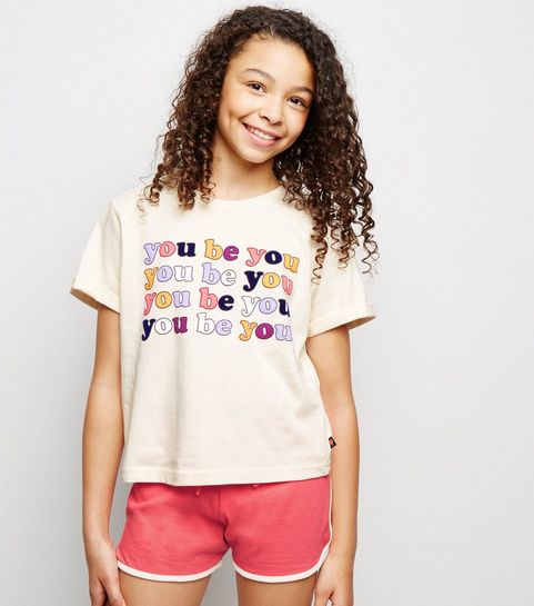 Girls Off White You Be You Slogan Pyjama Set Girls Off White You Be You Slogan Pyjama Set