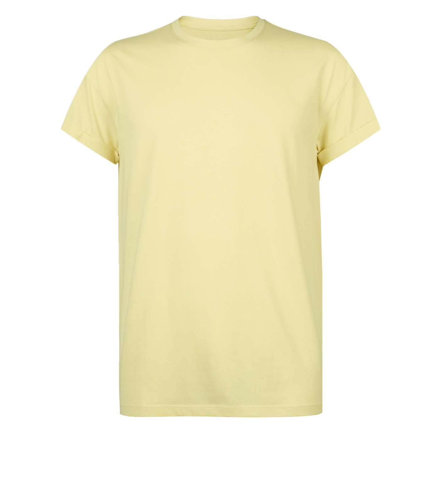Pale Yellow Short Roll Sleeve T-Shirt  Image 4