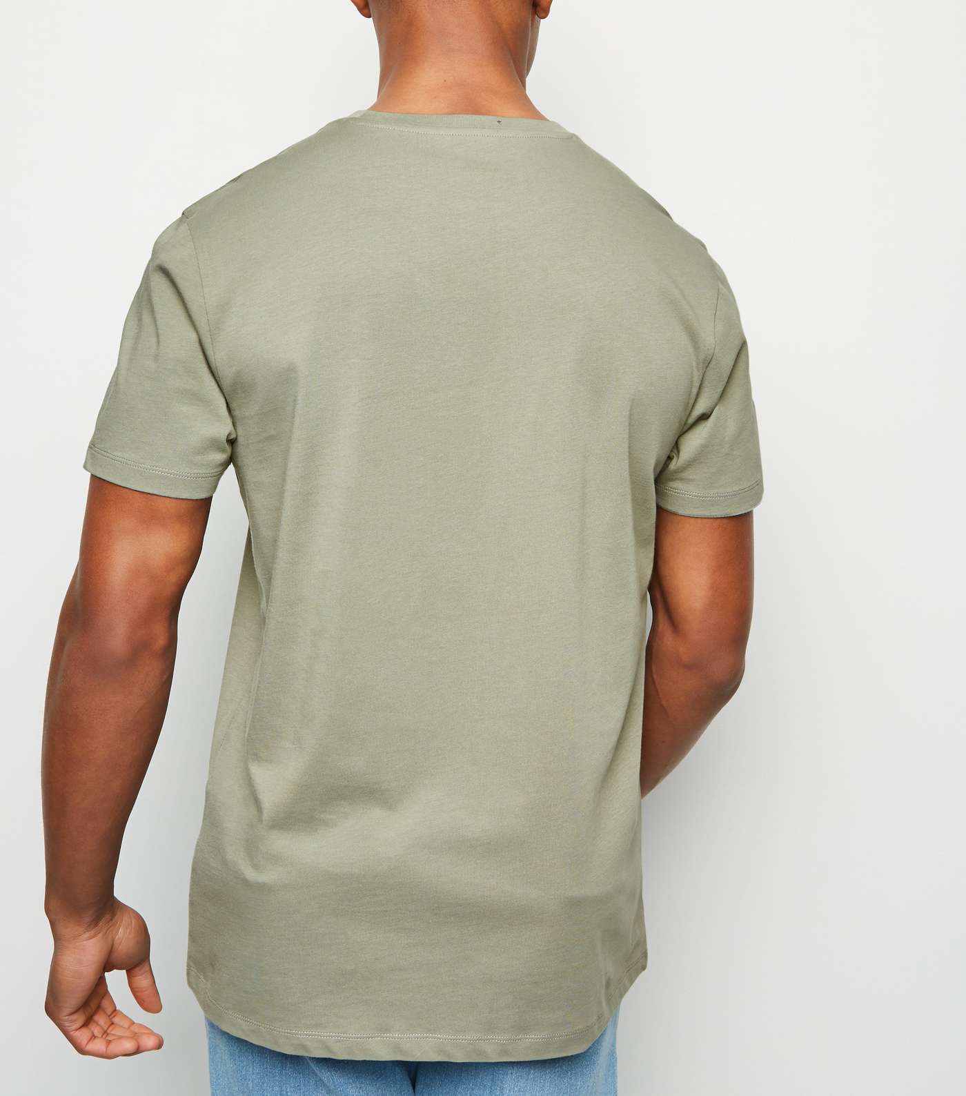 Olive Green Crew Neck T-Shirt Image 3