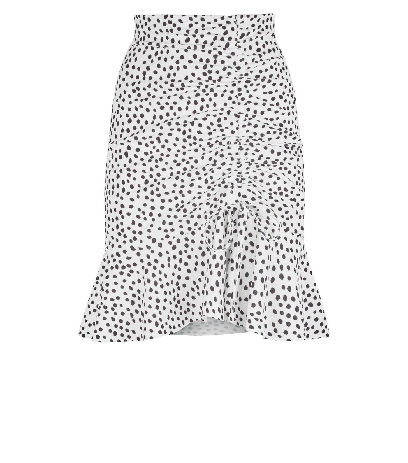 White Spot Ruched Side Mini Skirt Image 5