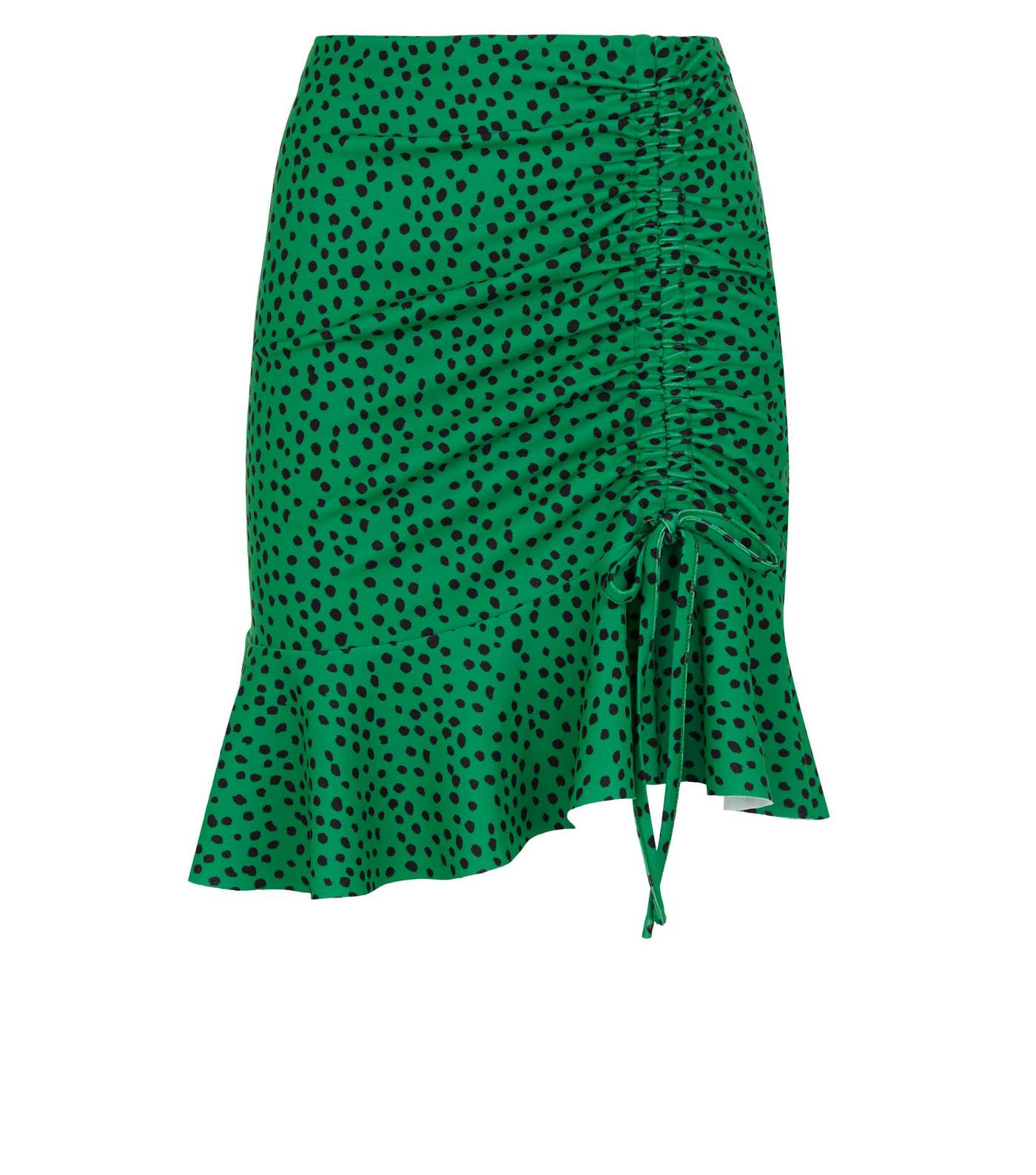 Green Spot Ruched Side Mini Skirt Image 4