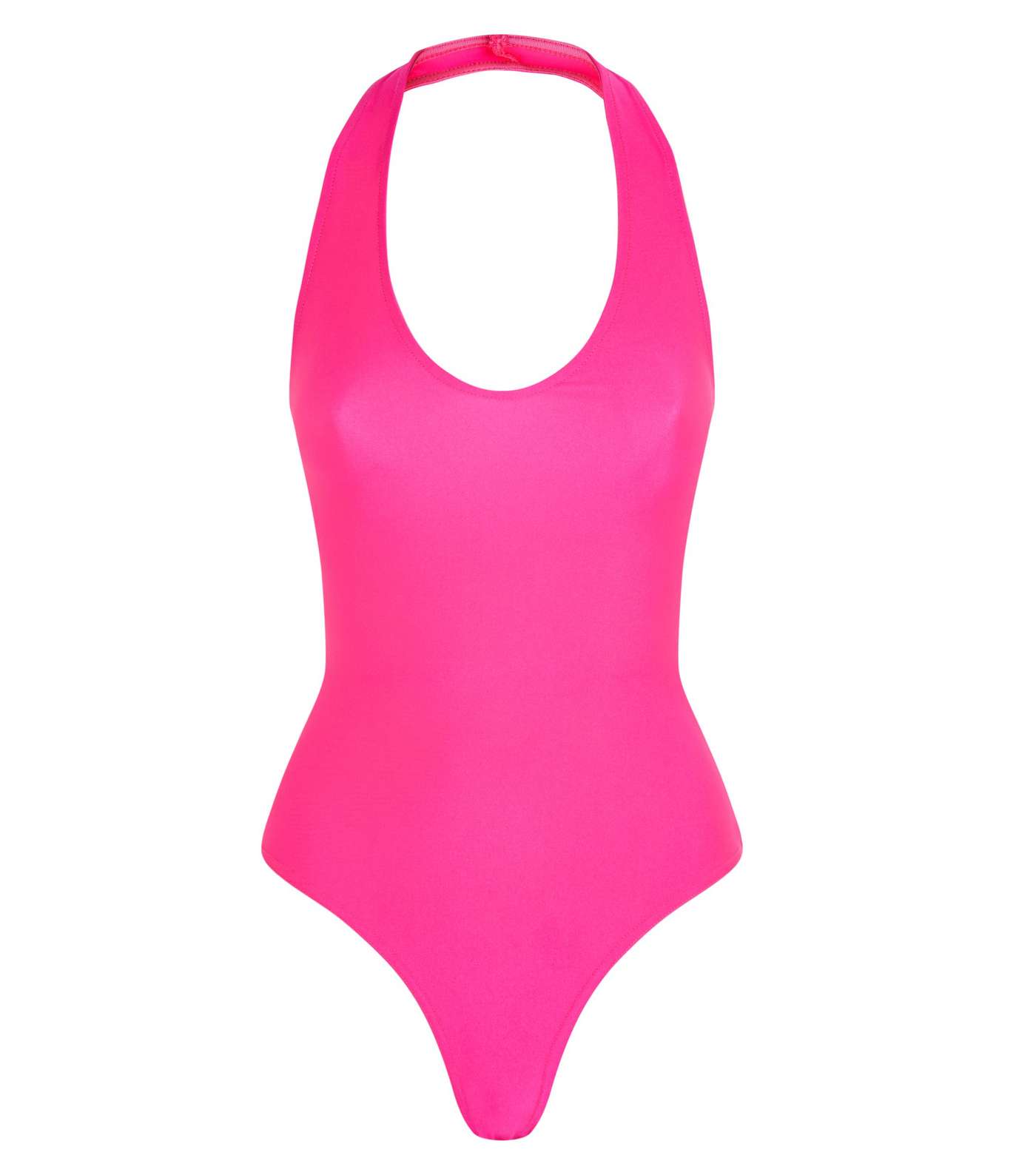 Pink Neon Slinky Halterneck Bodysuit Image 4
