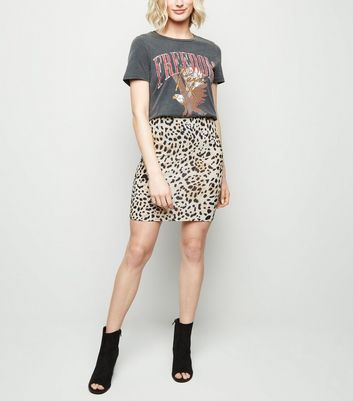 Tall Brown Leopard Print Tube Skirt 