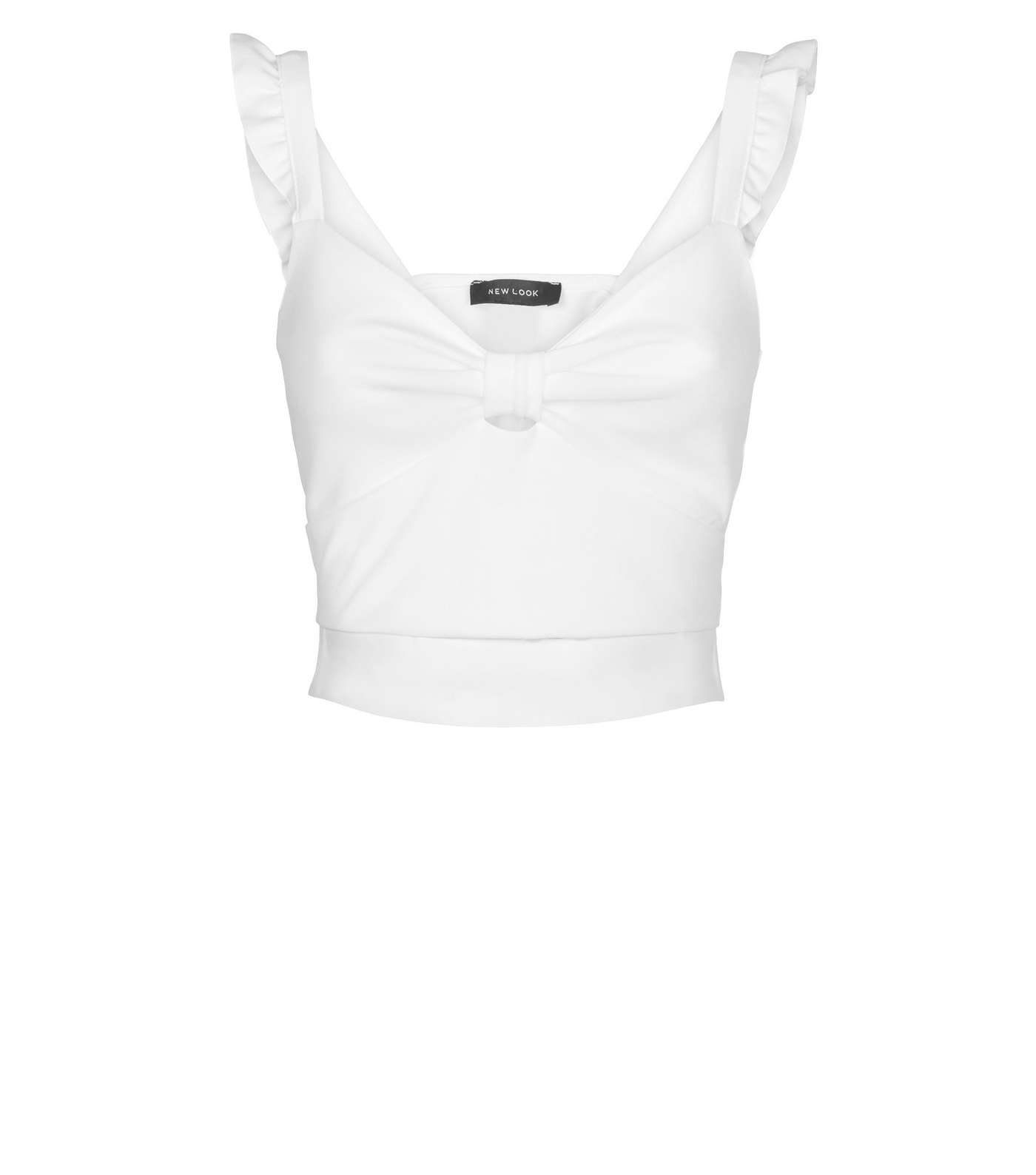 White Bow Front Crop Top Image 4