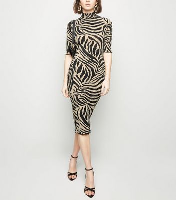 new look zebra midi dress