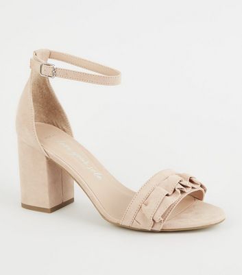 wide nude sandals
