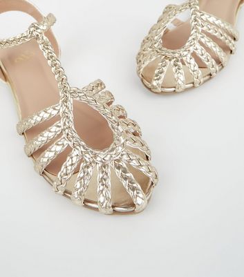 Gold caged deals sandals