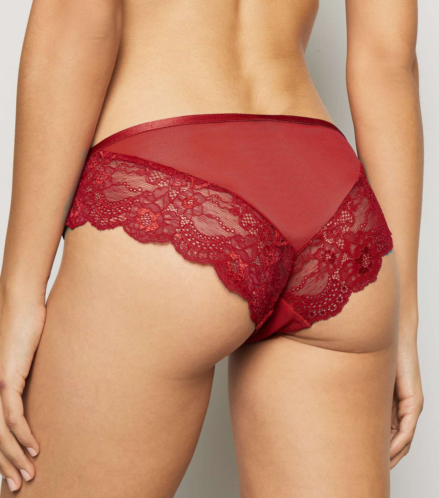 Red Lace Strappy Briefs Image 2