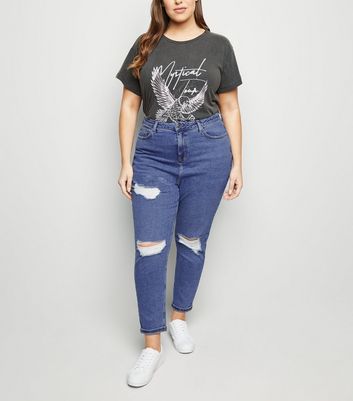 ripped mom jeans new look