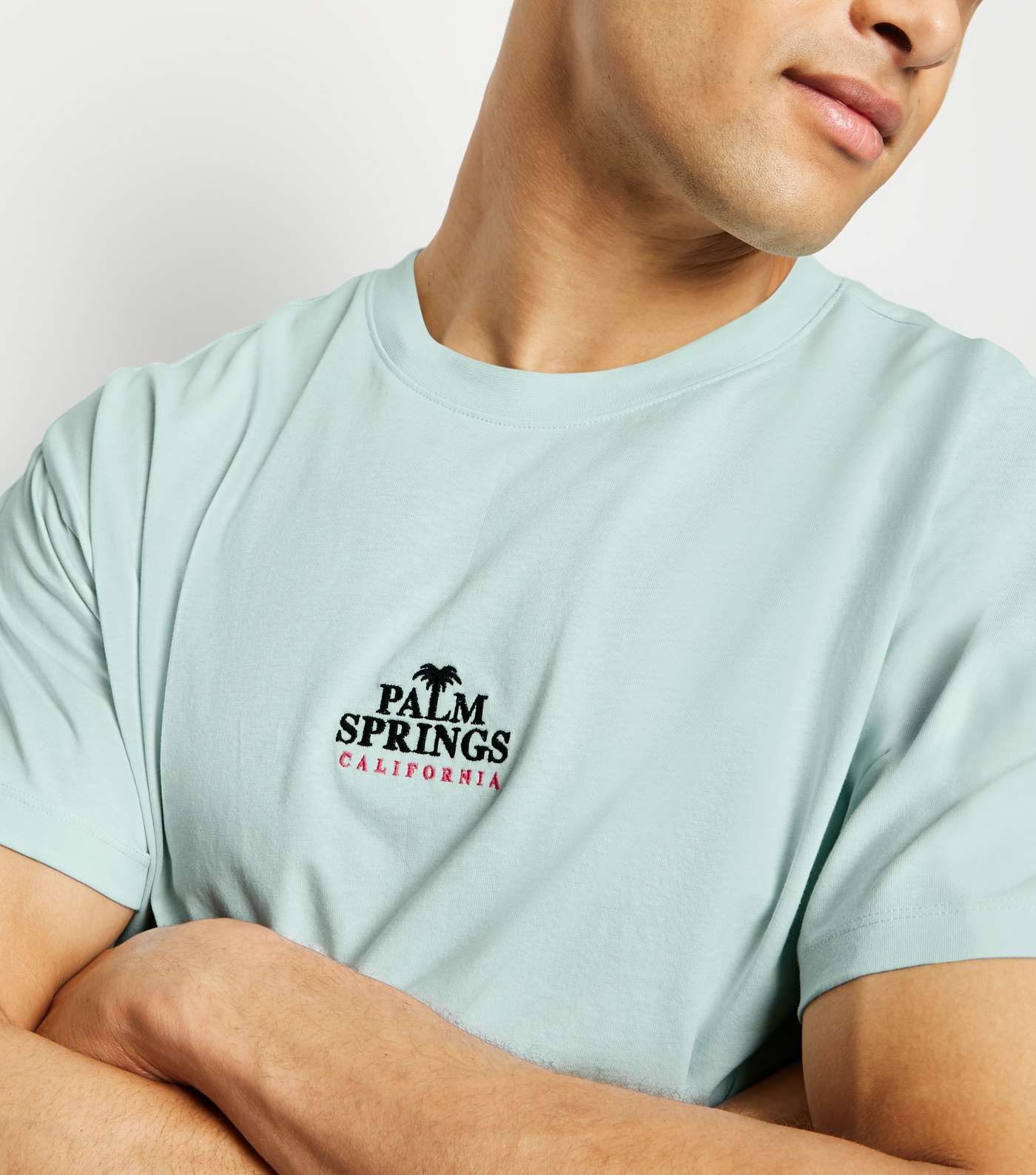 Mint Green Palm Spring Slogan T-Shirt Image 5