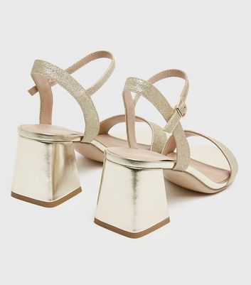 new look gold block heels