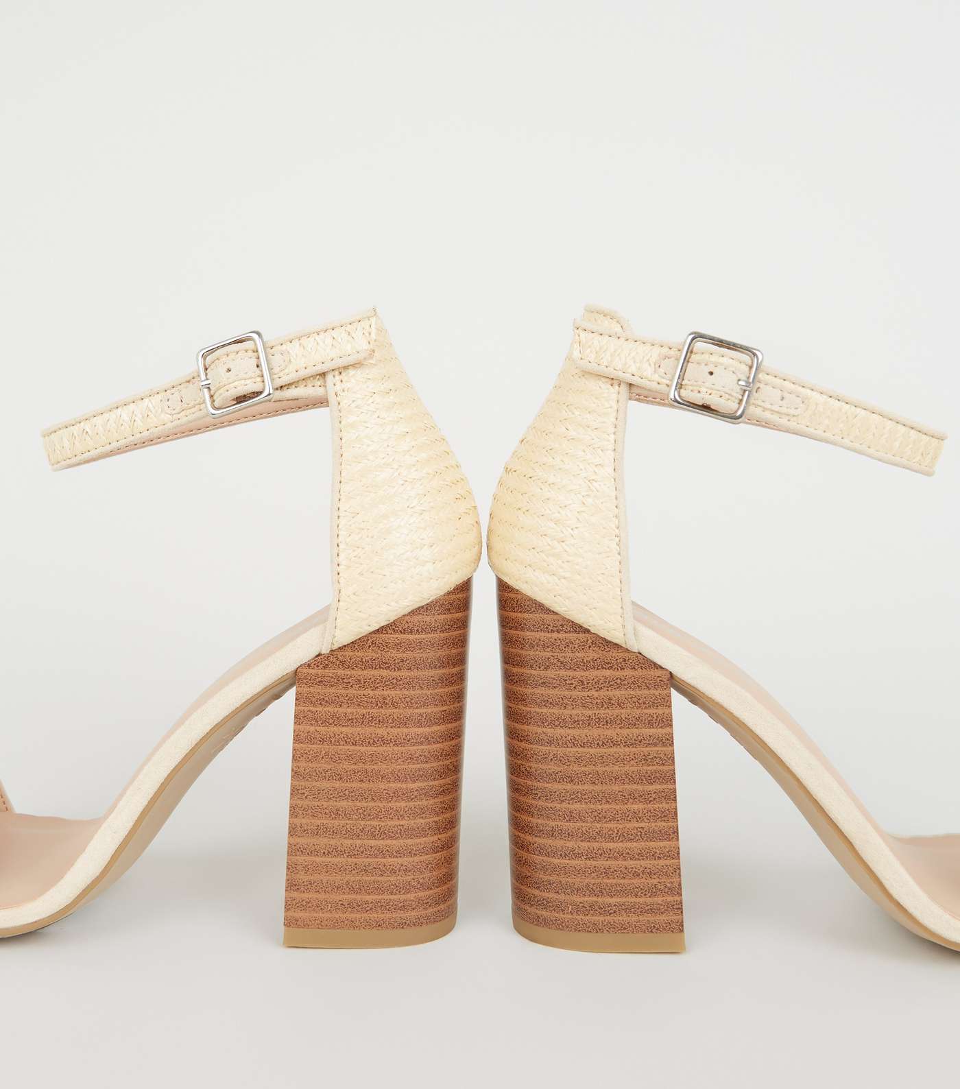 Off White Woven 2 Part Strappy Sandals  Image 4