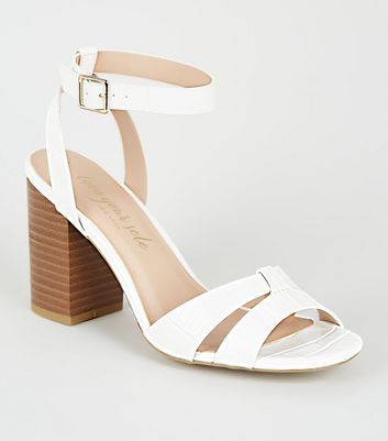 white croc heels