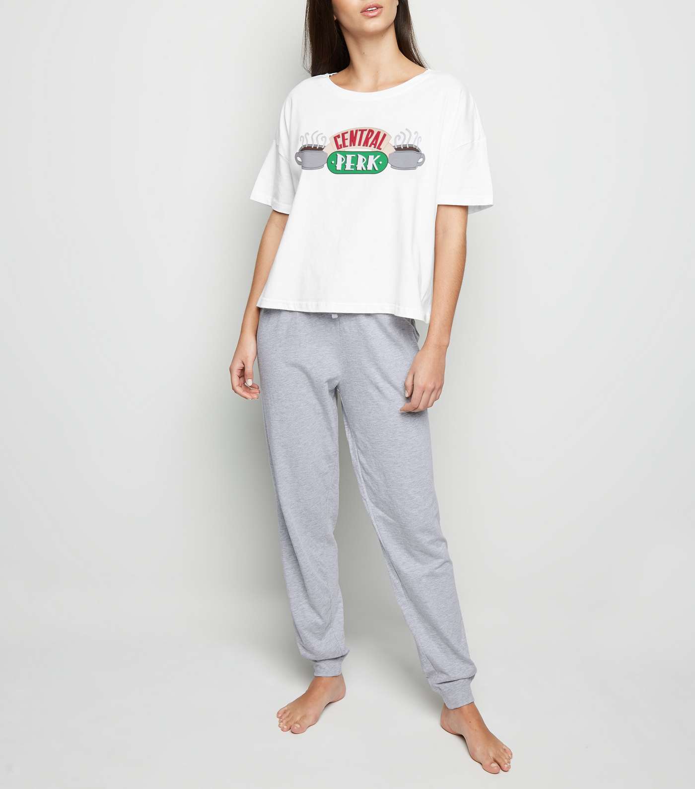 White Central Perk Slogan Pyjama Set  Image 2