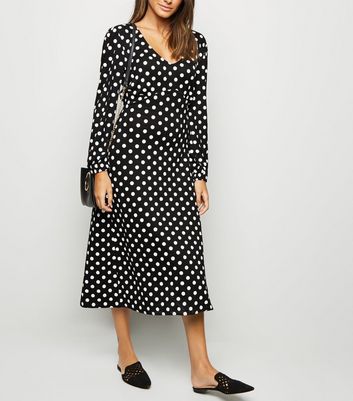 new look polka dot midi dress