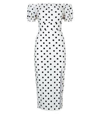 New Look Black And White Spotty Dress ...