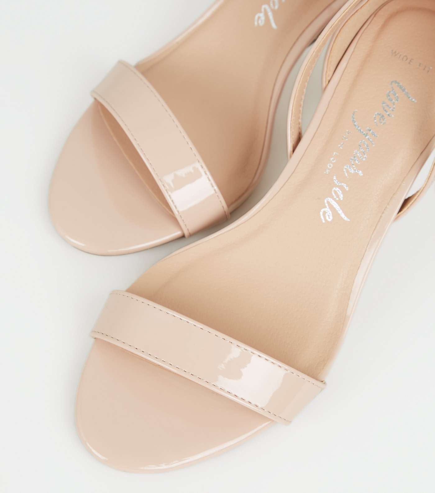 Wide Fit Pale Pink Patent Strappy Stiletto Heels Image 4