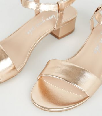 new look wide fit rose gold sandals