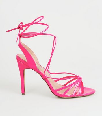 Pink Patent Strappy Stiletto Heels 